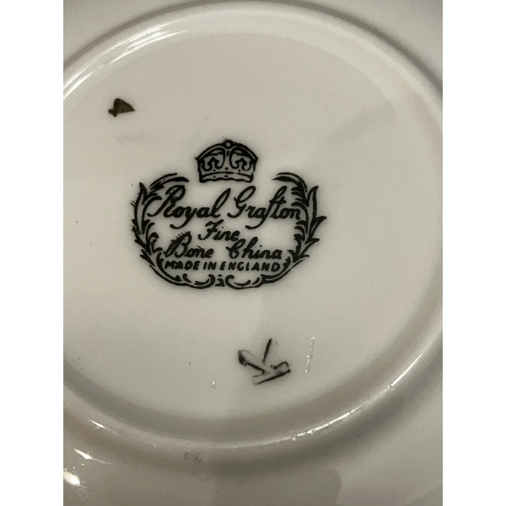 Vtg Royal Grafton Bone China Butter Trinket Dish England Cries London Cherries